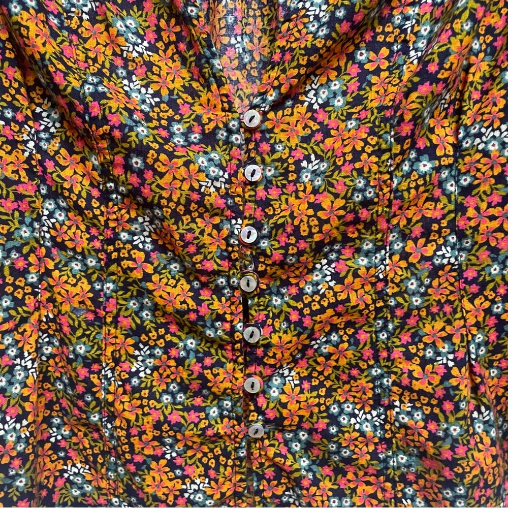 Free People Floral Button-Up Top - Multicolor - Picture 5 of 9